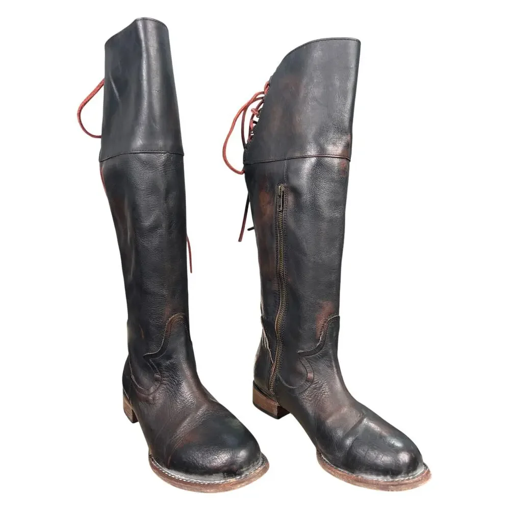 Freebird By Steven Women’s Cyn Brown Knee High Riding Boots Size US 10